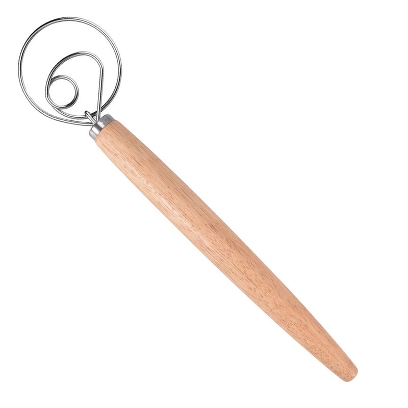 TrueColor Danish Dough Whisk Stainless Steel Dutch Style Hand Bread Mixer Dough Whisk Baking Tool For Pastry or Pizza Style 1 - Image 1