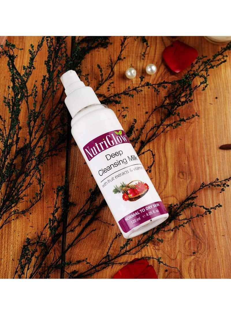 NUTRIGLOW Lacto Bleach Cream 100gm And Deep Cleansing Milk 120ml For Lightening Facial Pack Of 2 - Image 3