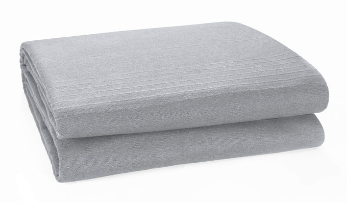 CLASSIC RIB COTTON THROW SOFA SETTEE BED THROW BEDSPREAD 250CM X 380CM 100 X 150 INCHES FITS 4 OR 5 SEATER SOFA OR SUPER KING SIZE BED SMOKE