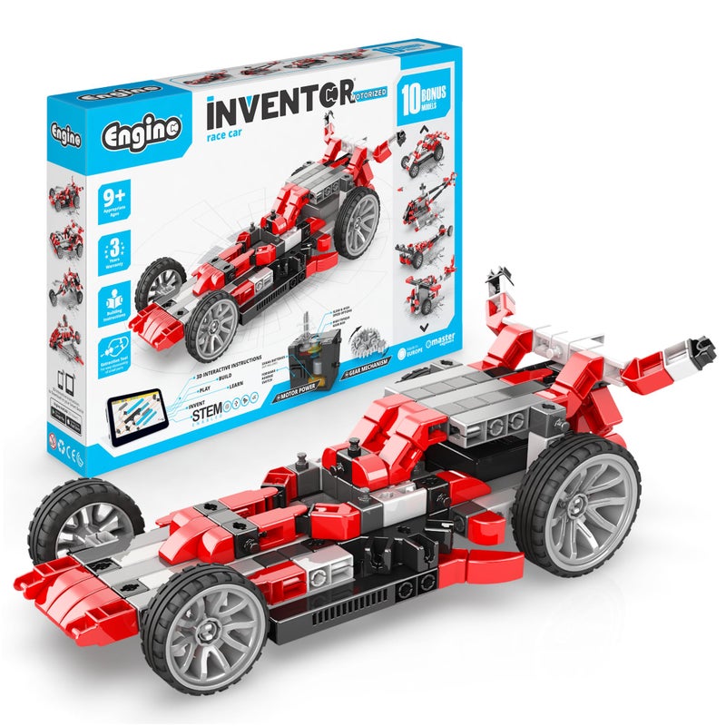 Engino Inventor STEM Toys Motorized Race Car for Kids 9 STEM Kits Building Toys Educational Kit Creative Engineering Kit Gifts for Boys Girls 10 Models to Build - Image 2
