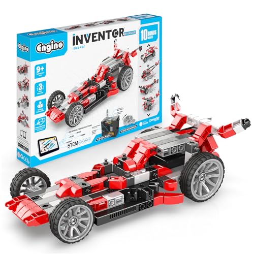 Engino Inventor STEM Toys Motorized Race Car for Kids 9 STEM Kits Building Toys Educational Kit Creative Engineering Kit Gifts for Boys Girls 10 Models to Build - Image 1