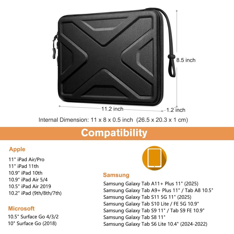 SITHON Hard Shell Tablet Sleeve Case for 2026 iPad Air 11-inch (M4/M3/M2) & iPad (A16) 11th 2025, 11 Inch Pro M5/M4, 10.9"/10.2" i-Pad 10/9th Gen, 10.9" i-Pad Air 5/4th, Tablet Carrying Sleeve - Image 2