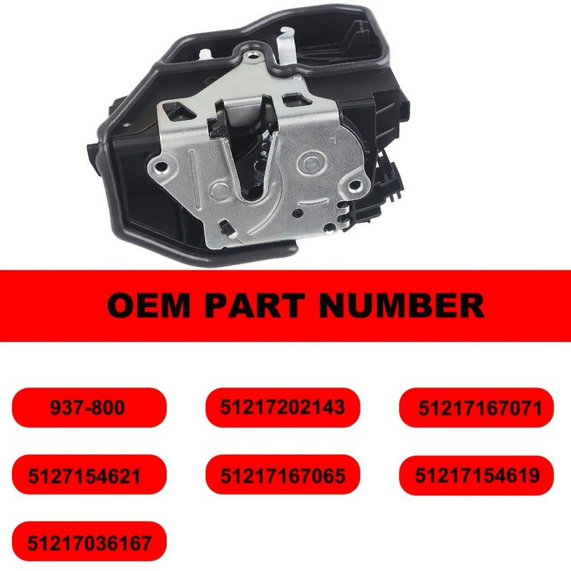 Front Left Driver Side Door Lock Actuator 51217202143 Compatible With BMW E60 E65 E70 E90 E92 128i 135i 228i 230i 320i 323i 328d 528i 740i Replaces 937 800 51217202143 51217167071 51217154621 51217167065 51217154619 51217036167 - Image 4