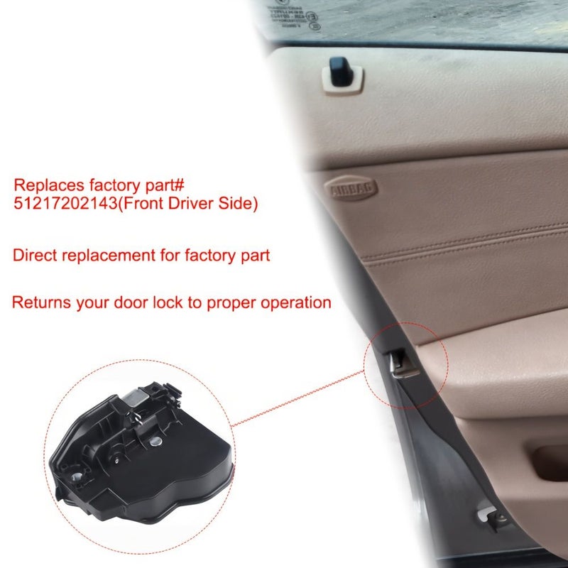 Front Left Driver Side Door Lock Actuator 51217202143 Compatible With BMW E60 E65 E70 E90 E92 128i 135i 228i 230i 320i 323i 328d 528i 740i Replaces 937 800 51217202143 51217167071 51217154621 51217167065 51217154619 51217036167 - Image 5