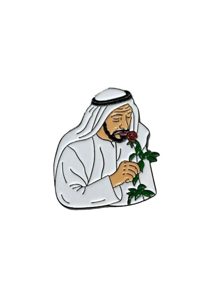 ملصق معدني بتصميم شعار الشيخ زايد بن سلطان آل نهيان ثنائي الأبعاد، قطعة واحدة، 3 سم - Image 1