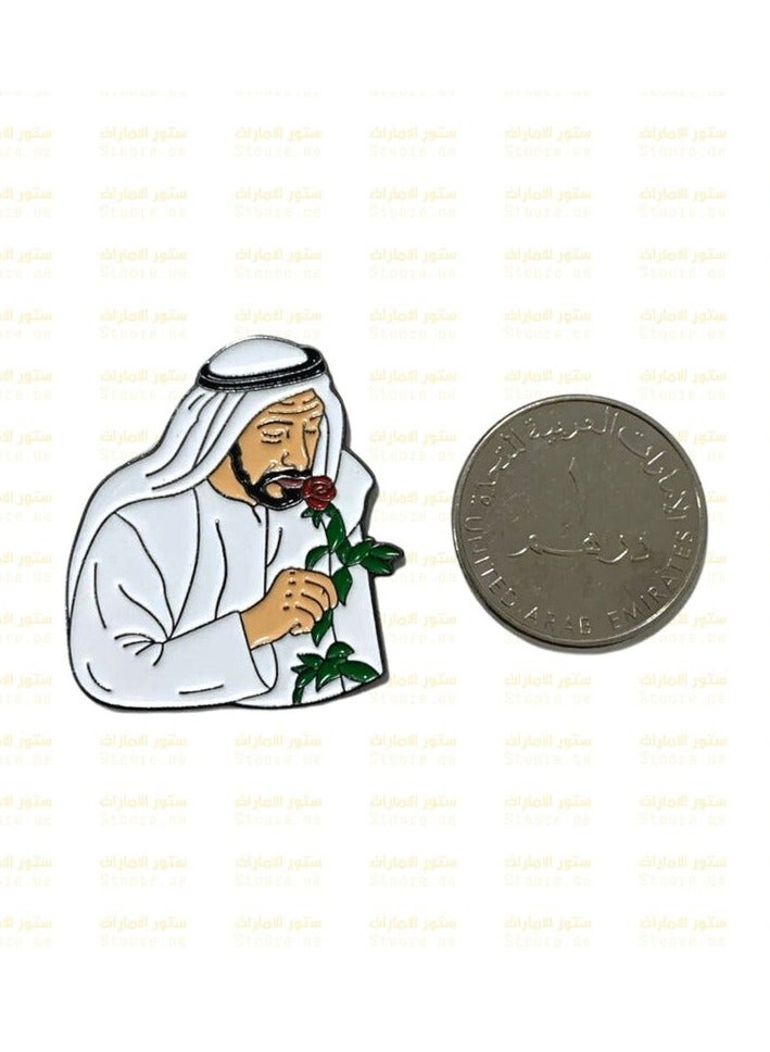 ملصق معدني بتصميم شعار الشيخ زايد بن سلطان آل نهيان ثنائي الأبعاد، قطعة واحدة، 3 سم - Image 3