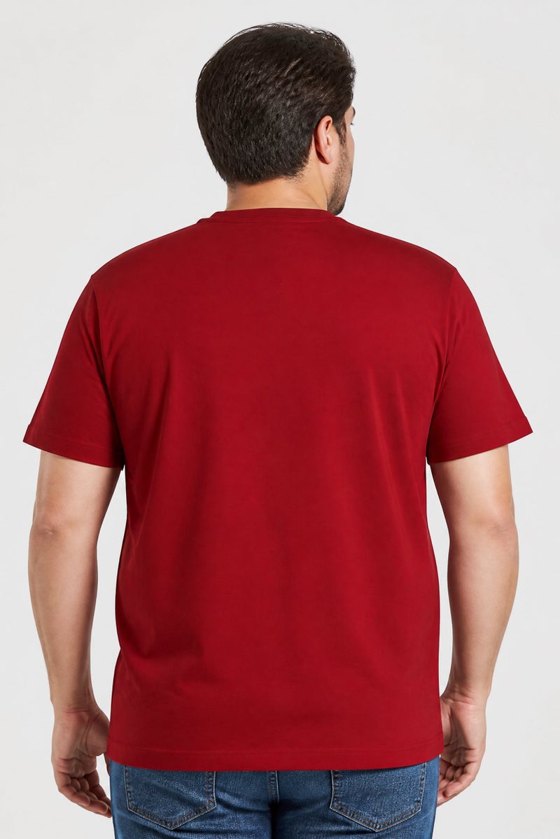La Martina Men Crew Neck Short Sleeve Graphic Print T-Shirt, Burgundy - Image 3