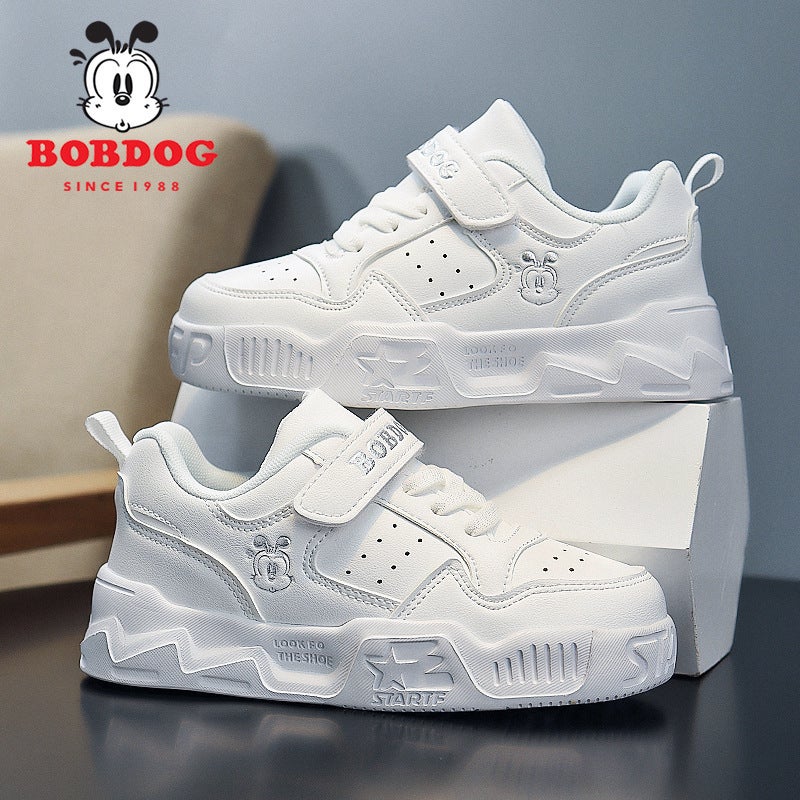Pupil Boys' Board Shoes Children'S Shoes White Shoes Sports Babu Bean Shoes 2024 White Girls - Image 3