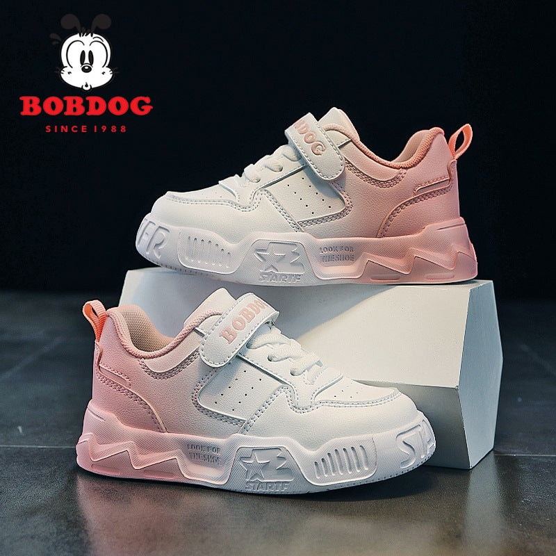 Pupil Boys' Board Shoes Children'S Shoes White Shoes Sports Babu Bean Shoes 2024 White Girls - Image 2