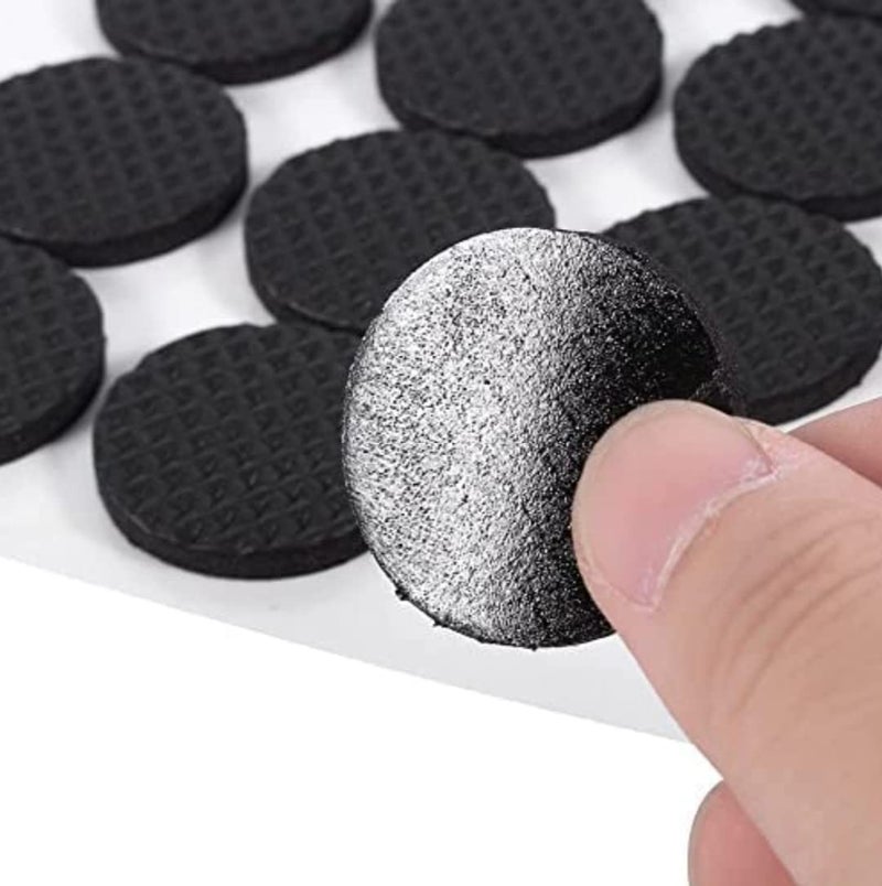 Zohra Hardware Round Self Adhesive Rubber Pads for Furniture Floor Scratch Protection (Standard Size, Black) (25, Round)  - Image 4