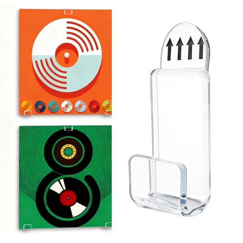 Kalami 18 Pcs Vinyl Record Shelf Wall Mount Self Adhesive Clear Acrylic Record Holder Racks No Drill for Double LPs Album Covers - Image 1