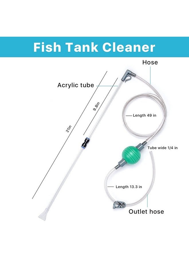 VAYINATO® Fish Tank Cleaner and Aquarium Water Changer Siphon with A Thinner Water Tubing. Perfect for Cleaning Small Fish Tanks, Gravel Vacuum for Aquarium (Green) by Petzlifeworld - Image 2