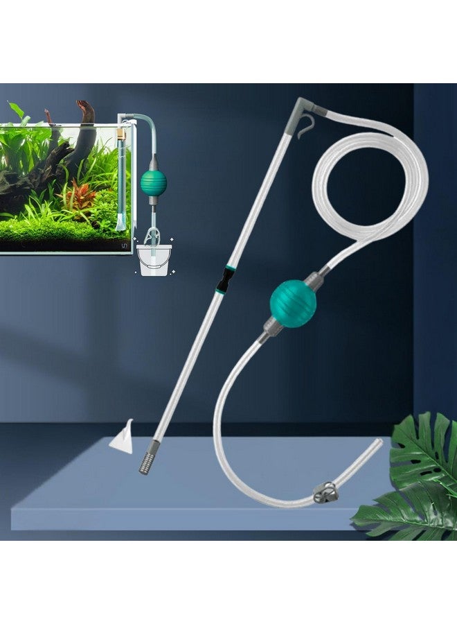 VAYINATO® Fish Tank Cleaner and Aquarium Water Changer Siphon with A Thinner Water Tubing. Perfect for Cleaning Small Fish Tanks, Gravel Vacuum for Aquarium (Green) by Petzlifeworld - Image 1