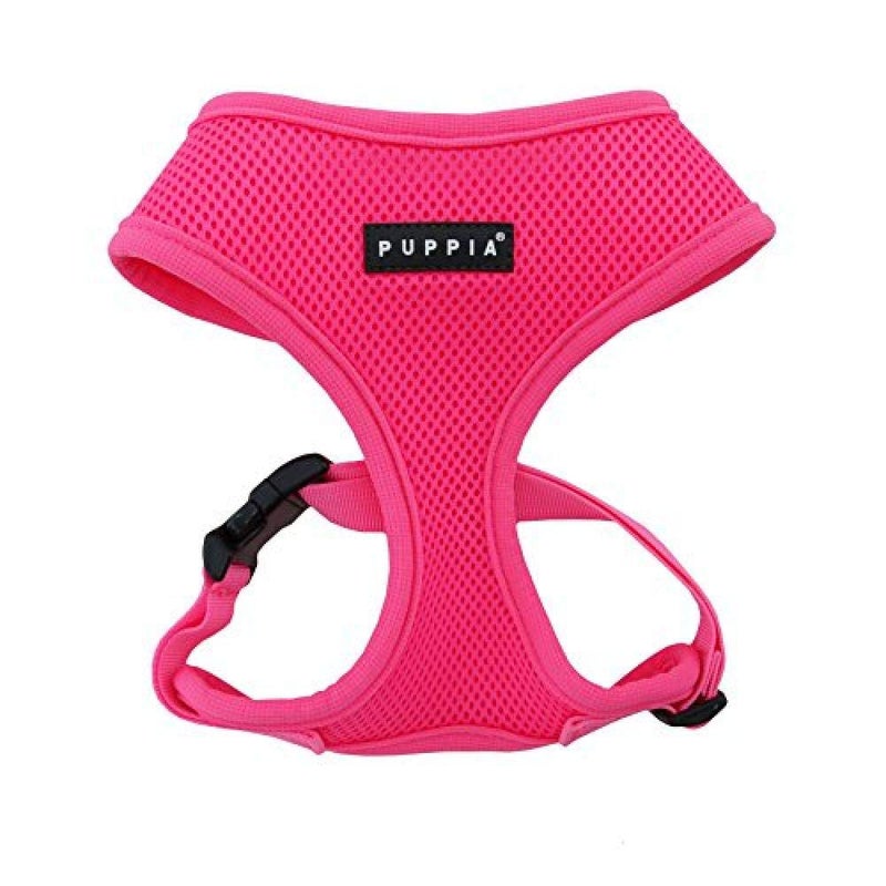 Puppia Soft Harness A - M Over-The-Head Soft Mesh Harness Neon Pink - Image 1