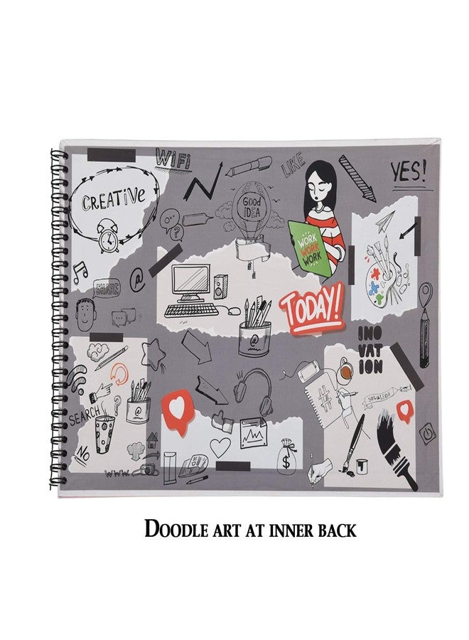 PAPBOO دفتر رسم Papboo A4 Shine Design Artist Sketch Book - دفتر رسم، مع دعامة خلفية - 140 جرامًا للمتر المربع - 50 صفحة - (غلاف غير لامع)… - Image 4