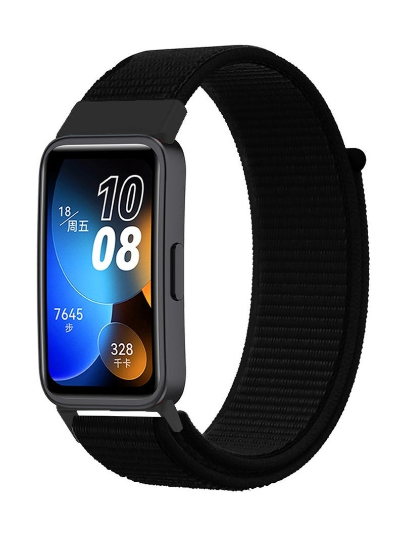 HablTech Nylon Strap Suitable for Huawei Band 8/9/10 Sports Watchband (Black) - Image 2
