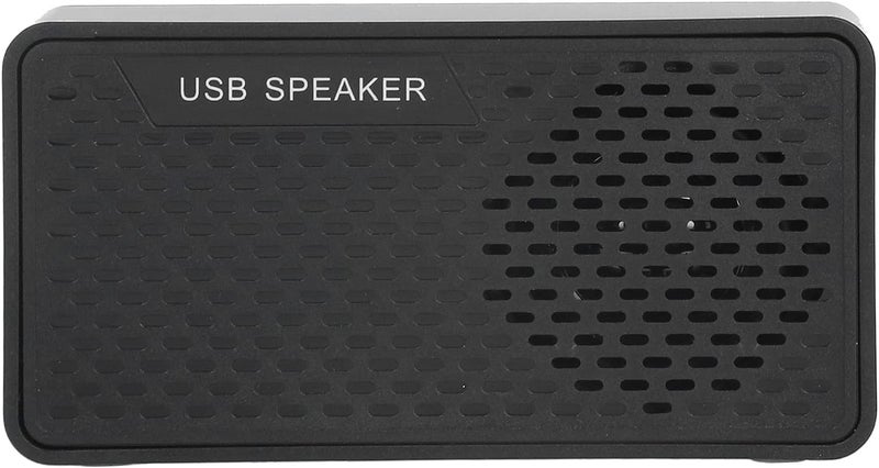مكبر صوت سطح المكتب للكمبيوتر: مكبر صوت محمول صغير يعمل بالطاقة USB مع بطاقة صوت مدمجة، يشمل مشغل، توصيل وتشغيل للمكتب المنزلي، أسود من مادة ABS، مقاس 3.8×1.2×1.9 بوصة - Image 1