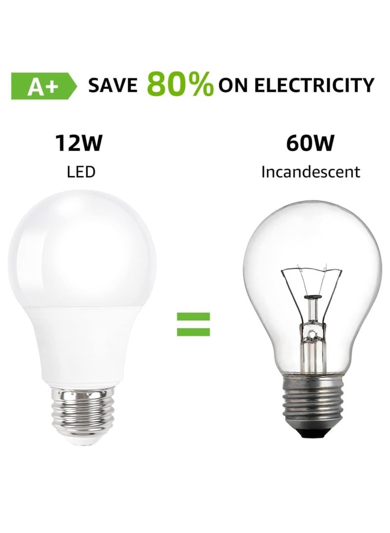 فيرست برو عبوة 5 مصابيح LED بقوة 12 واط E27 إضاءة أبيض بارد 6500 كلفن، موفرة للطاقة، 1080 لومن، قاعدة برغي قياسية للإضاءة الداخلية - Image 5