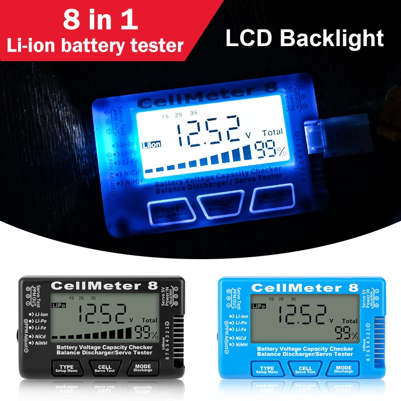 Digital Battery Checker: Blue ABS Material, LCD Backlight Display, Portable Handheld Battery Tester - Multi-Type Battery Support, Voltage & Capacity Detection for Electronic Tool Users - Image 3