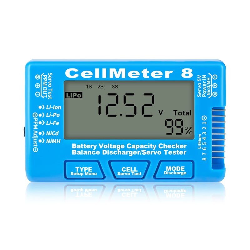Digital Battery Checker: Blue ABS Material, LCD Backlight Display, Portable Handheld Battery Tester - Multi-Type Battery Support, Voltage & Capacity Detection for Electronic Tool Users - Image 1