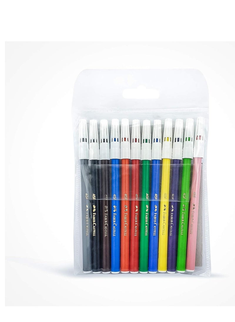 FABER-CASTELL Faber Castell Drawing Book A4 36pages + Washable Fibre Tip Pen 12 Colors. Washable Wax Crayons 12Colours Draw color or decorate with this amazing set  - Image 5