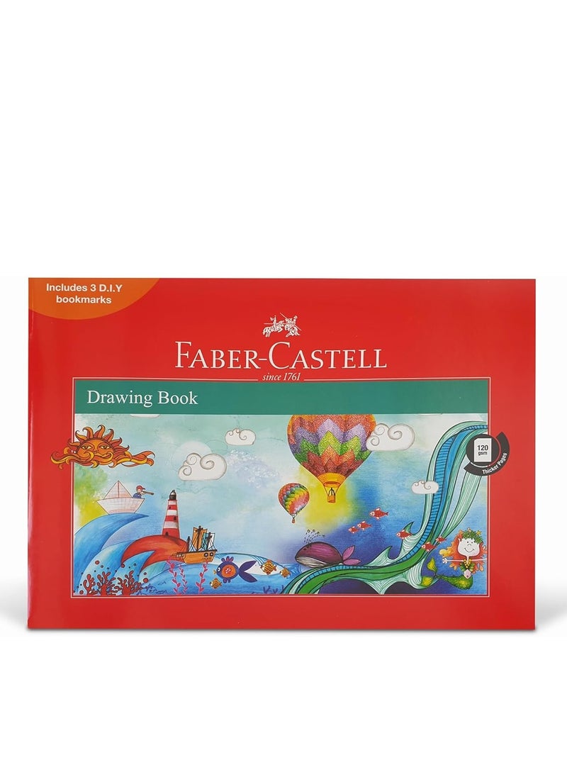FABER-CASTELL Faber Castell Drawing Book A4 36pages + Washable Fibre Tip Pen 12 Colors. Washable Wax Crayons 12Colours Draw color or decorate with this amazing set  - Image 3