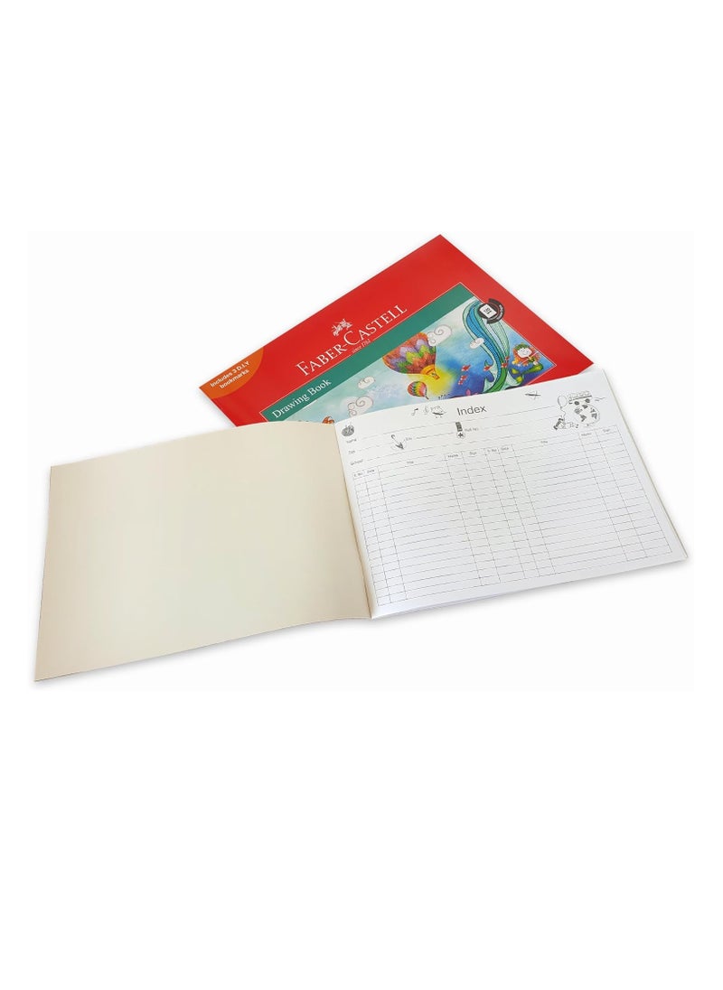 FABER-CASTELL Faber Castell Drawing Book A4 36pages + Washable Fibre Tip Pen 12 Colors. Washable Wax Crayons 12Colours Draw color or decorate with this amazing set  - Image 4