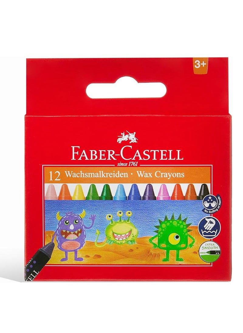 FABER-CASTELL Faber Castell Drawing Book A4 36pages + Washable Fibre Tip Pen 12 Colors. Washable Wax Crayons 12Colours Draw color or decorate with this amazing set  - Image 2