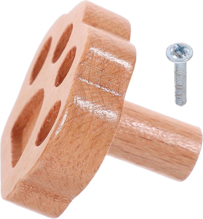 Solid Beech Wood Cabinet Knobs and Drawer Pulls for ’s Room Furniture, Cartoon Animal Dresser Handles, Decorative Wooden Cupboard Pull Knobs for Nursery and Wardrobe - Image 1
