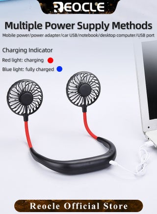 Neck Fan Portable Face Fan Personal USB Hands Free Mini Wearable Sports Handheld Cooling Small New Fans Perfect for Working & Traveling & Office & Reading - view 3