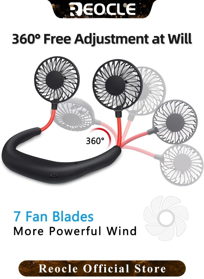 REOCLE Neck Fan Portable Face Fan Personal USB Hands Free Mini Wearable Sports Handheld Cooling Small New Fans Perfect for Working & Traveling & Office & Reading - Image 4
