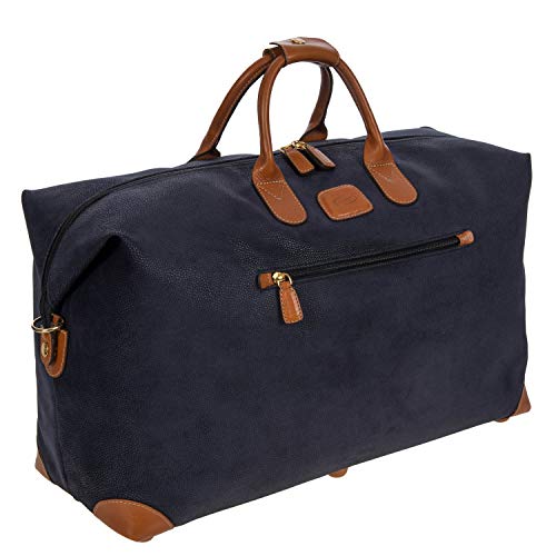 Bric's Brics LIFE Cargo Duffel Bag Luxury Travel Weekender with WaterResistant Faux Suede and Leather Details 22 Inch Blue - Image 3