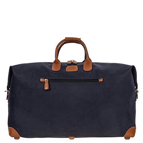 Bric's Brics LIFE Cargo Duffel Bag Luxury Travel Weekender with WaterResistant Faux Suede and Leather Details 22 Inch Blue - Image 1