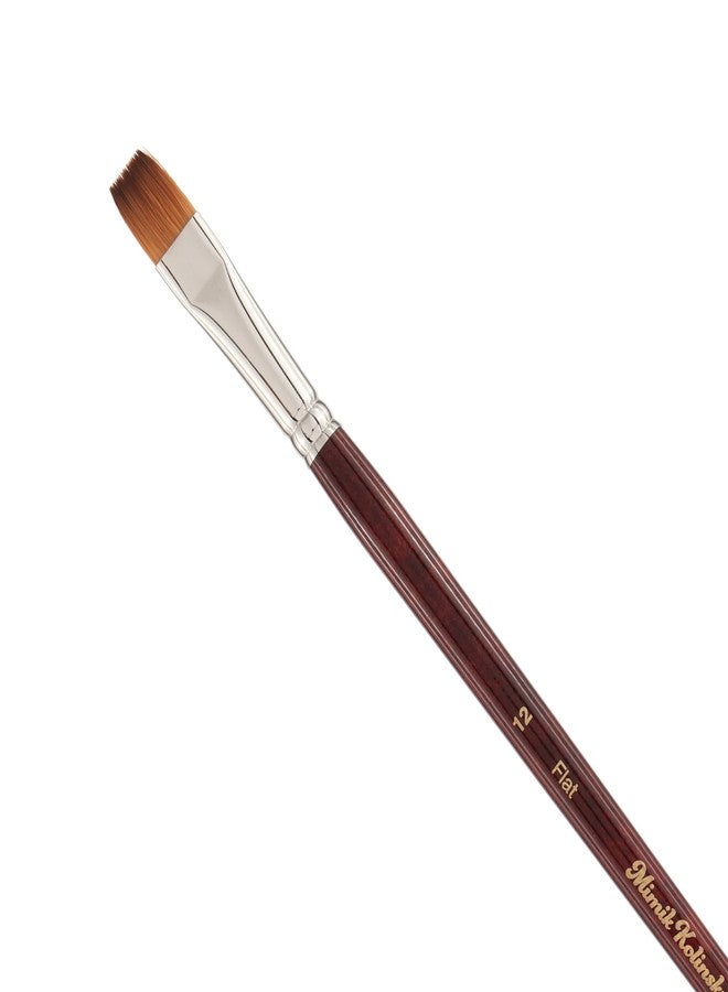 Creative Mark Mimik Kolinsky Watercolor Brush - # 12 Flat - Long Handle Synthetic Paint Brush - Handmade in Germany - Synthetic Sable Paint Brushes for Professional Artists - Animal-Friendly - Image 1