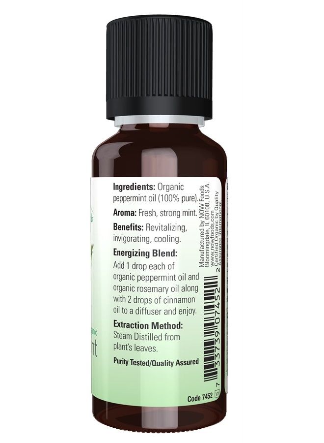 now Essential Oils, Organic Peppermint Oil, Invigorating Aromatherapy Scent, Steam Distilled, 100% Pure, Vegan, Child Resistant Cap, 1-Ounce  - Image 2