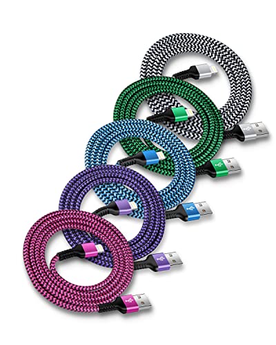 Haoano Lightning Charger-6Ft, 5Pack USB A to Lightning Cable for iPhone 14 Pro Max 14Pro 14 13 13Pro 12 Max 12Pro 11 Mini 11Pro SE X XR XS 8 Plus 7 6 6s, Apple Certified Phone Charging iPad AirPods Cord Wire - Image 1