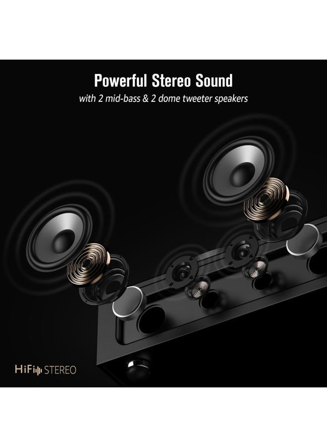 Retrolife Record Player All-in-One Classic Turntable for Vinyls Records Built-in 4 Stereo Speakers High Fidelity Audio AT-3600L Phono Belt Drive Vinyl Players BT Wireless Pariing Aux-in RCA Auto Stop Pure Black - Image 3