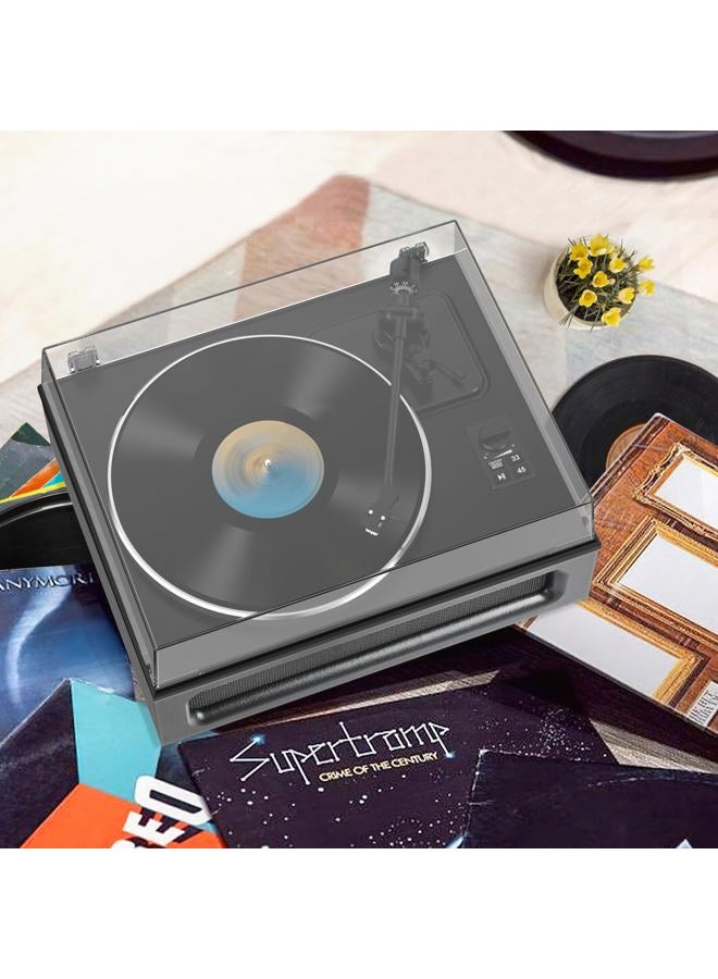 Retrolife Record Player All-in-One Classic Turntable for Vinyls Records Built-in 4 Stereo Speakers High Fidelity Audio AT-3600L Phono Belt Drive Vinyl Players BT Wireless Pariing Aux-in RCA Auto Stop Pure Black - Image 4