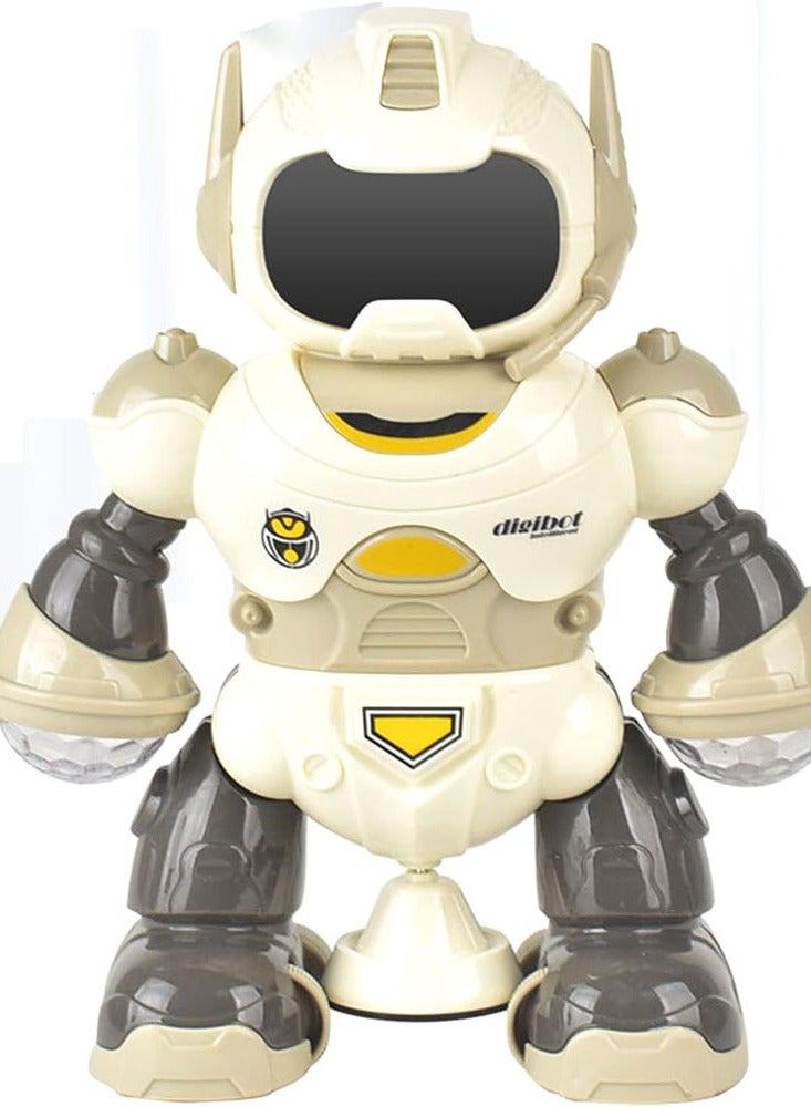 DANIM Intelligent Electric Kids Robot Toy, Dancing Walking Musical Rotating Robot Baby Companion Robot with Light Projection Flashing & Singing & Moving Around Function for Boys and Girls - Yellow - Image 1