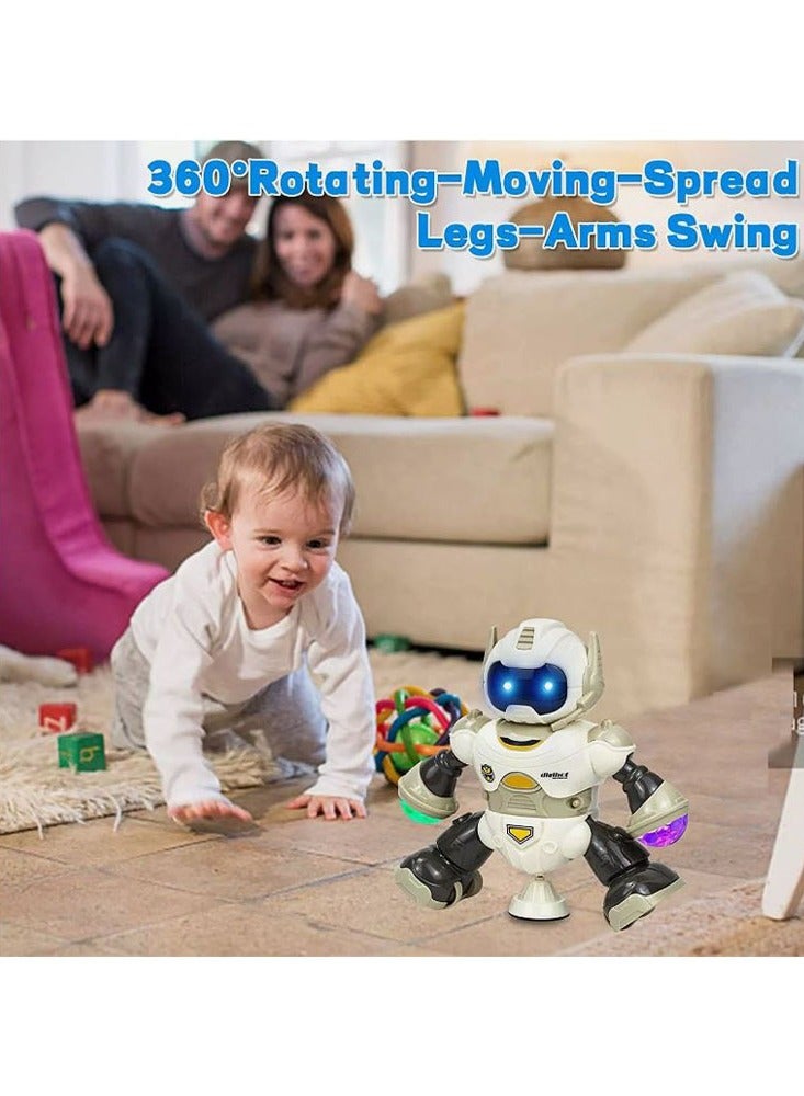 DANIM Intelligent Electric Kids Robot Toy, Dancing Walking Musical Rotating Robot Baby Companion Robot with Light Projection Flashing & Singing & Moving Around Function for Boys and Girls - Yellow - Image 5