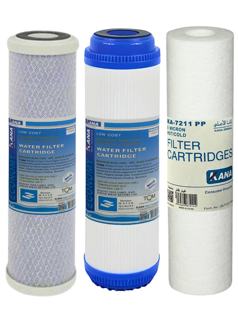 فلتر مياه كانا ذو 3 مراحل، فلتر مياه منزلي بالكامل، ترشيح مياه على 3 مراحل، مجموعات من مجموعات التصفية المسبقة البديلة ذات السعة العالية لسلسلة نظام تصفية المياه بالتناضح العكسي من سلسلة Essence، المرحلة 1 و2 و3 (2) - Image 4