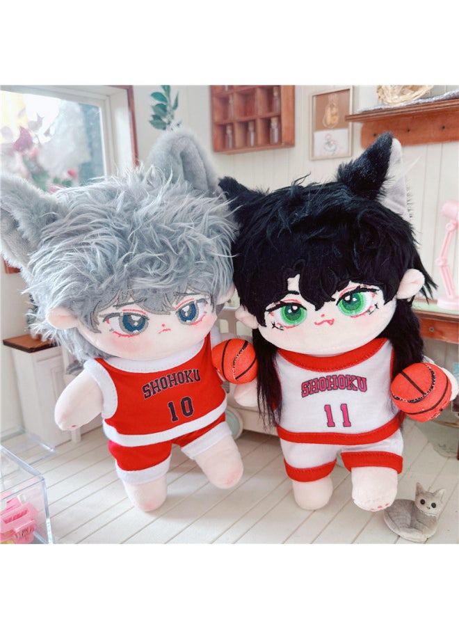 Generic - Cotton Doll 20cm Cm Baby Clothes Star Doll Naked Baby Normal Body Chubby Body Basketball T-Shirt Short Pants Cover-Specifications:20cm-Color:Skeleton Cubs - Image 1