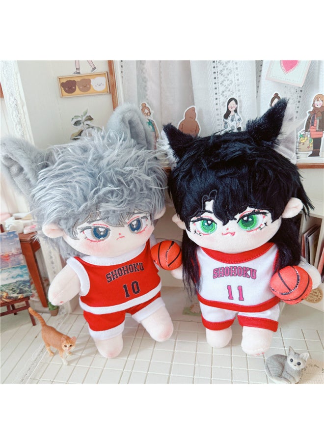 Generic - Cotton Doll 20cm Cm Baby Clothes Star Doll Naked Baby Normal Body Chubby Body Basketball T-Shirt Short Pants Cover-Specifications:20cm-Color:Skeleton Cubs - Image 1