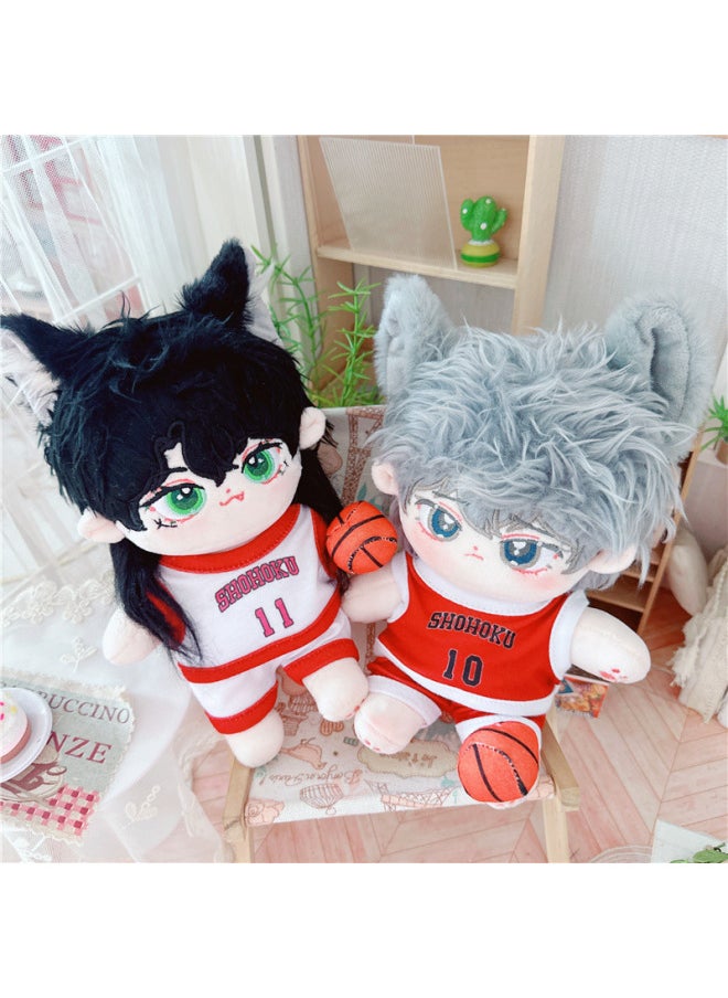 Generic - Cotton Doll 20cm Cm Baby Clothes Star Doll Naked Baby Normal Body Chubby Body Basketball T-Shirt Short Pants Cover-Specifications:20cm-Color:Skeleton Cubs - Image 1