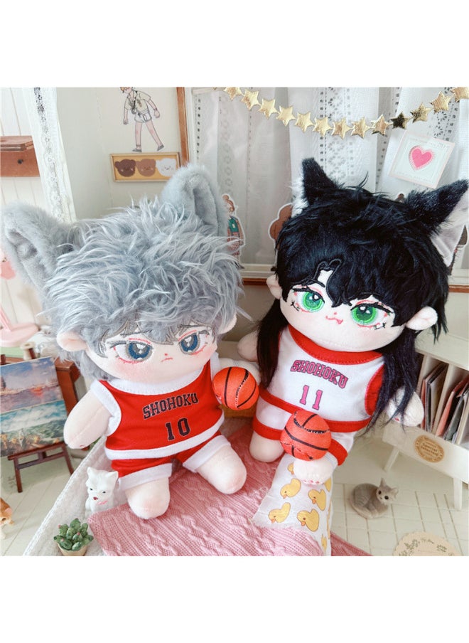 Generic - Cotton Doll 20cm Cm Baby Clothes Star Doll Naked Baby Normal Body Chubby Body Basketball T-Shirt Short Pants Cover-Specifications:20cm-Color:Skeleton Cubs - Image 1