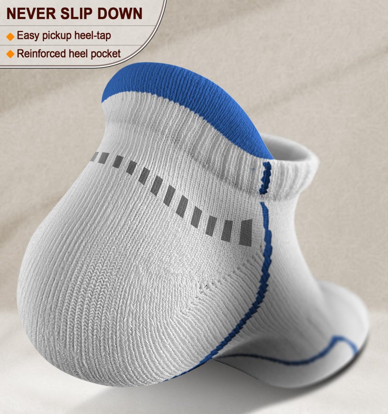 KEMISANT Mens Running Socks 6 Pairs-Athletic Compression Ankle Socks Cushioned for Men Walking-Arch Compression Support(6Pairs,Shoes Size:Men 10-12) - Image 5