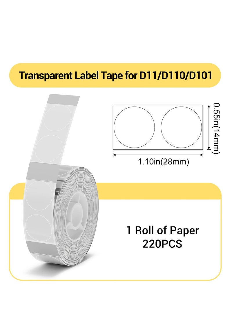 SYOSI - Round Labels Maker Tape, Adapted Label Print Paper Label Maker, Waterproof Sticker Labels, Address Labels Name File Folder, Food Cosmetic Office Home Kitchen D11 D110 D101 - Image 1