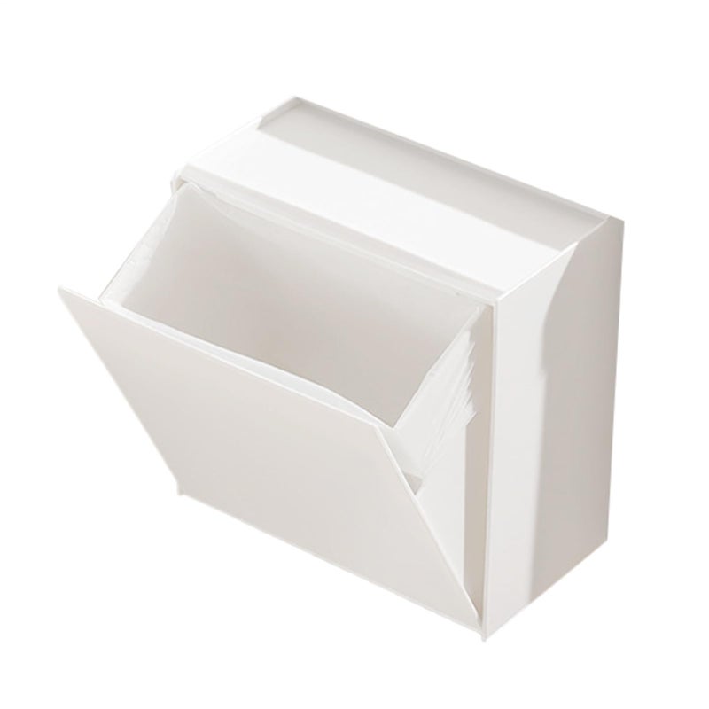 White Wall Mounted Storage Box Organizer For Bathroom Kitchen Bedroom Living Room - Image 2