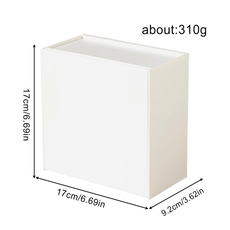 White Wall Mounted Storage Box Organizer For Bathroom Kitchen Bedroom Living Room - Image 3