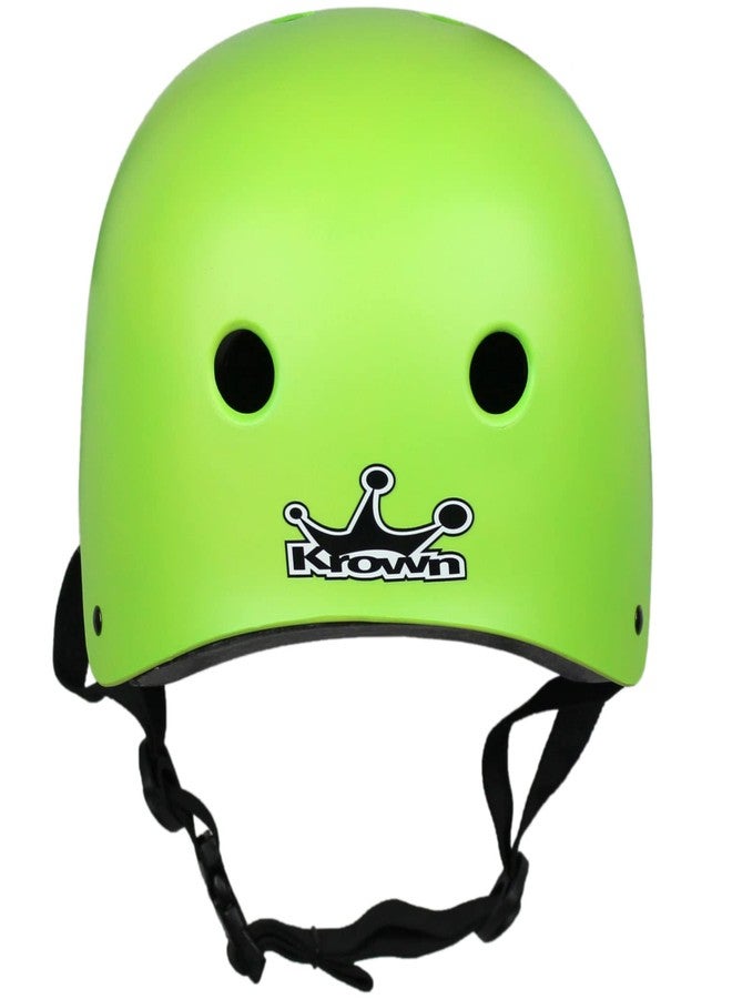 كراون خوذة تزلج Krown Neon Green Shell مع حزام أسود، مقاس واحد (KRHEL-NGBK) - Image 4